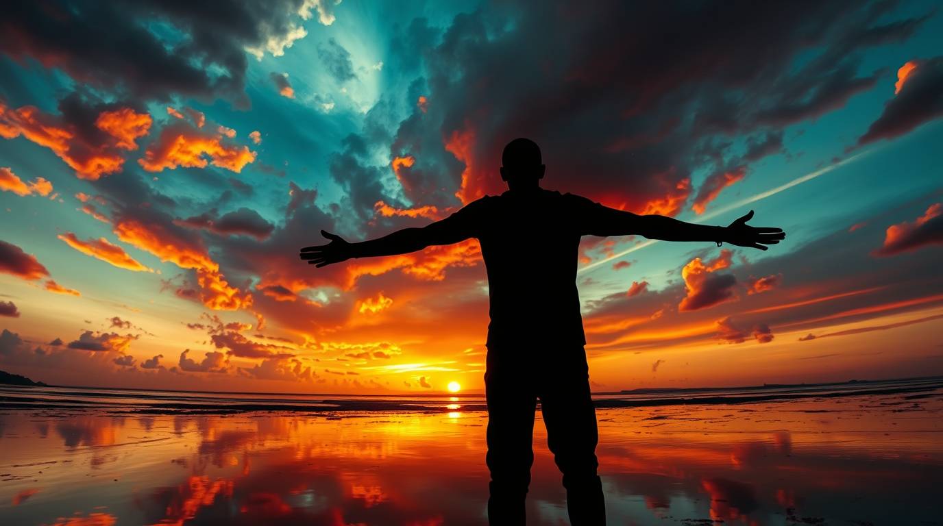 Sunset transformation scene